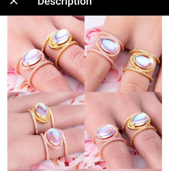 2 for 8$ Moonstone Oval stone ring - Picture 3 of 5